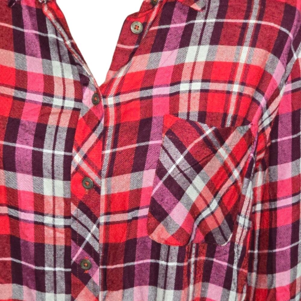 Kut From The Kloth Women Red White Long-Sleeve Shirt Blouse Top Size SMALL - Picture 9 of 11
